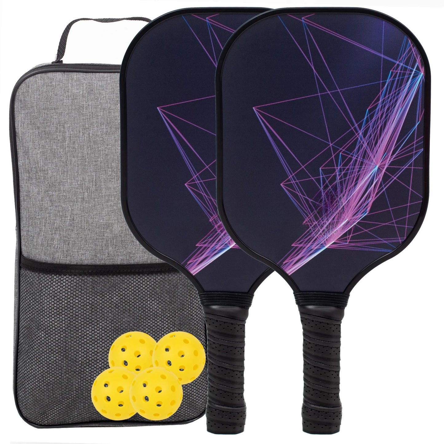 Fiberglass Pickleball Paddles, Set of 2 - USAPA Set for Indoor & Outdoor