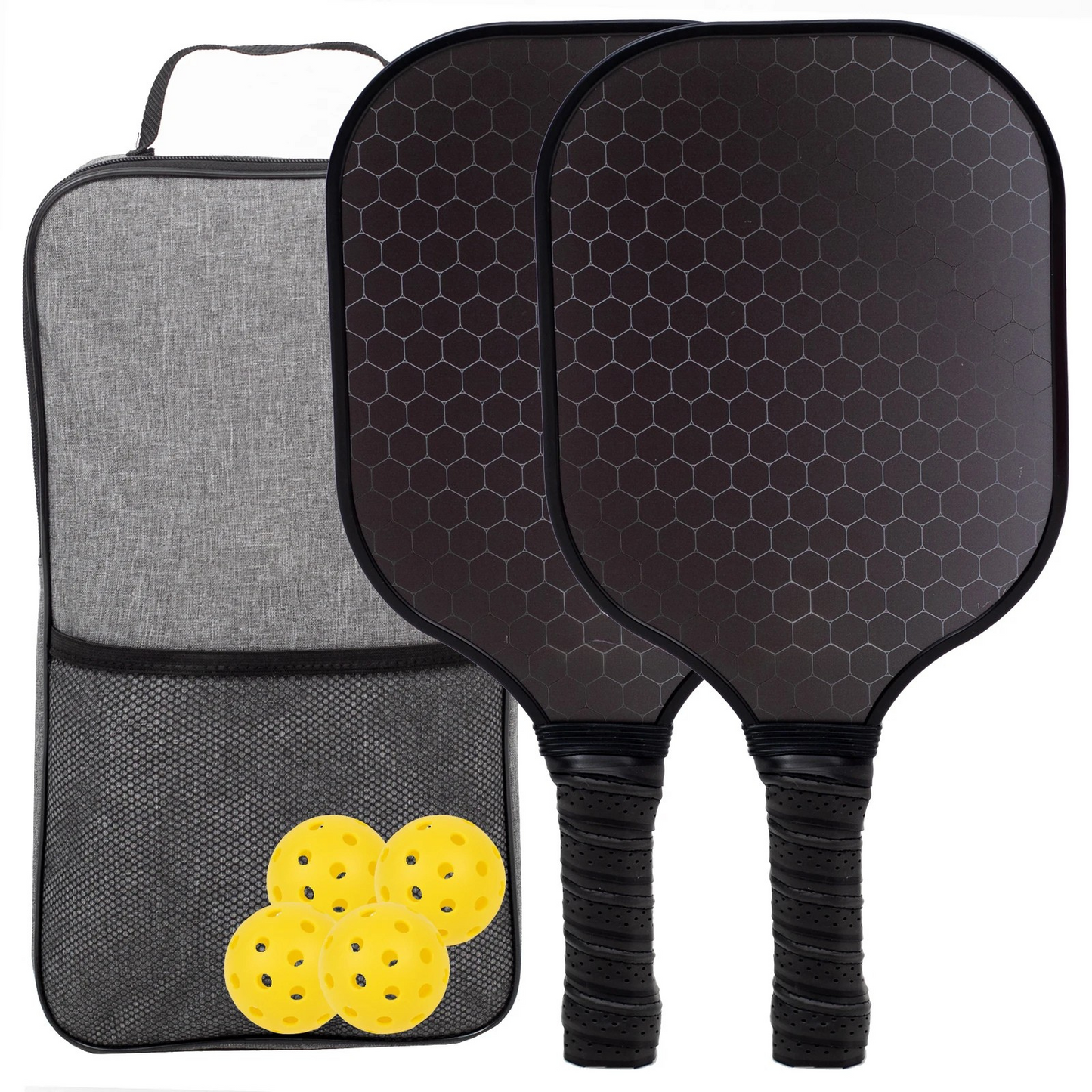 Fiberglass Pickleball Paddles, Set of 2 - USAPA Set for Indoor & Outdoor