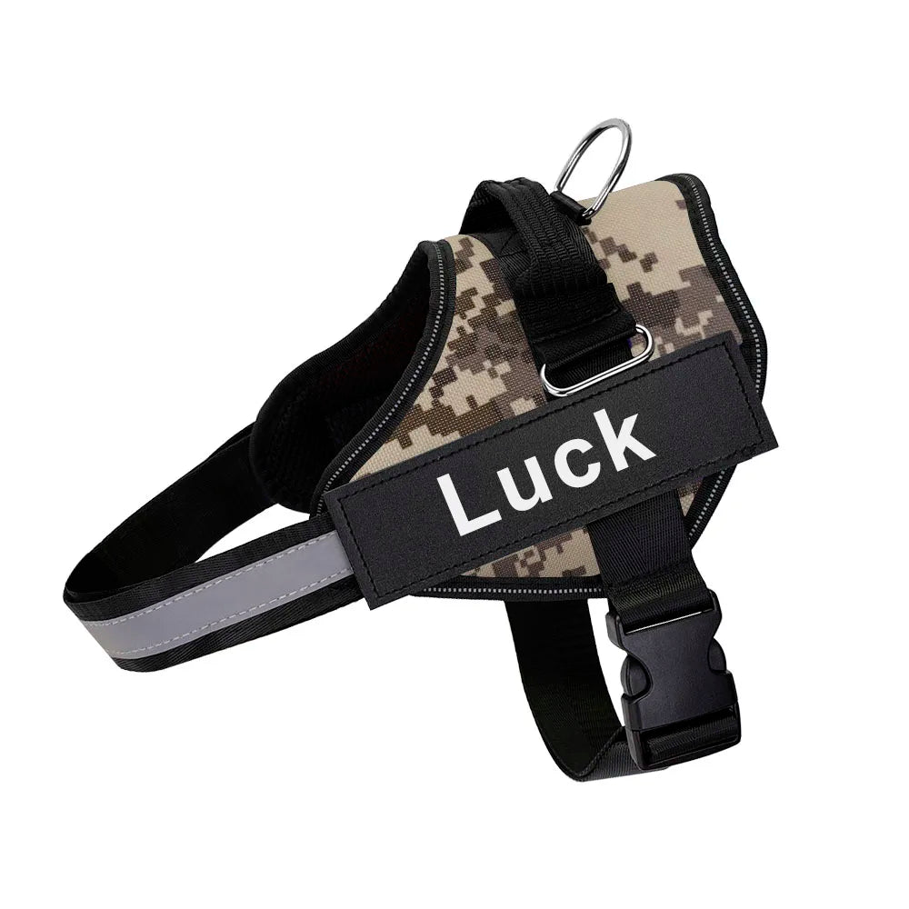 Personalized Reflective Dog Harness with Custom Patch