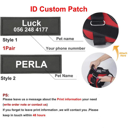 Personalized Reflective Dog Harness with Custom Patch