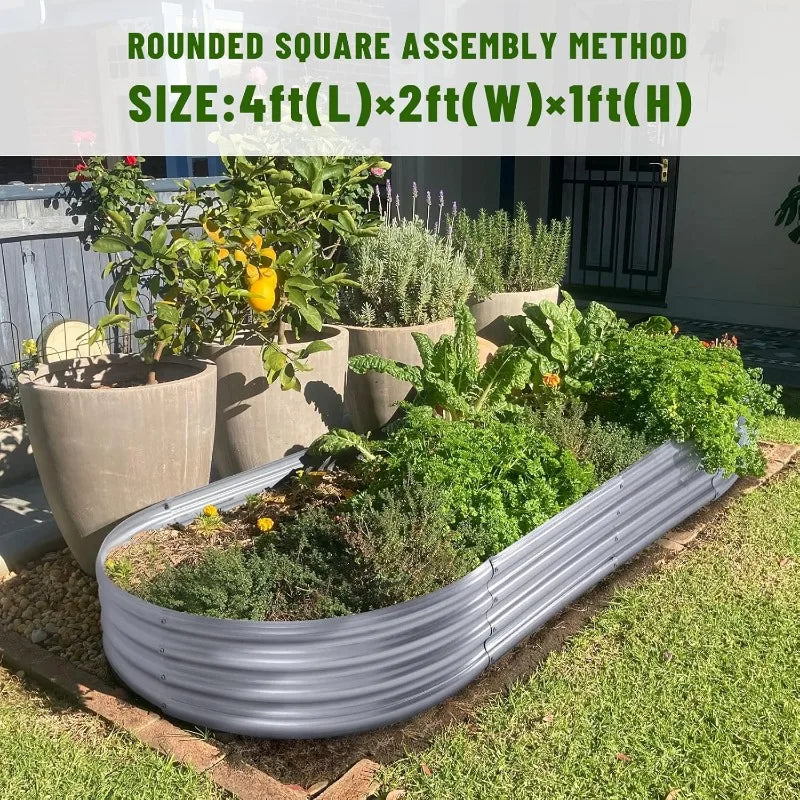 Galvanized Raised Garden Bed Kit - Large Oval Metal Planter