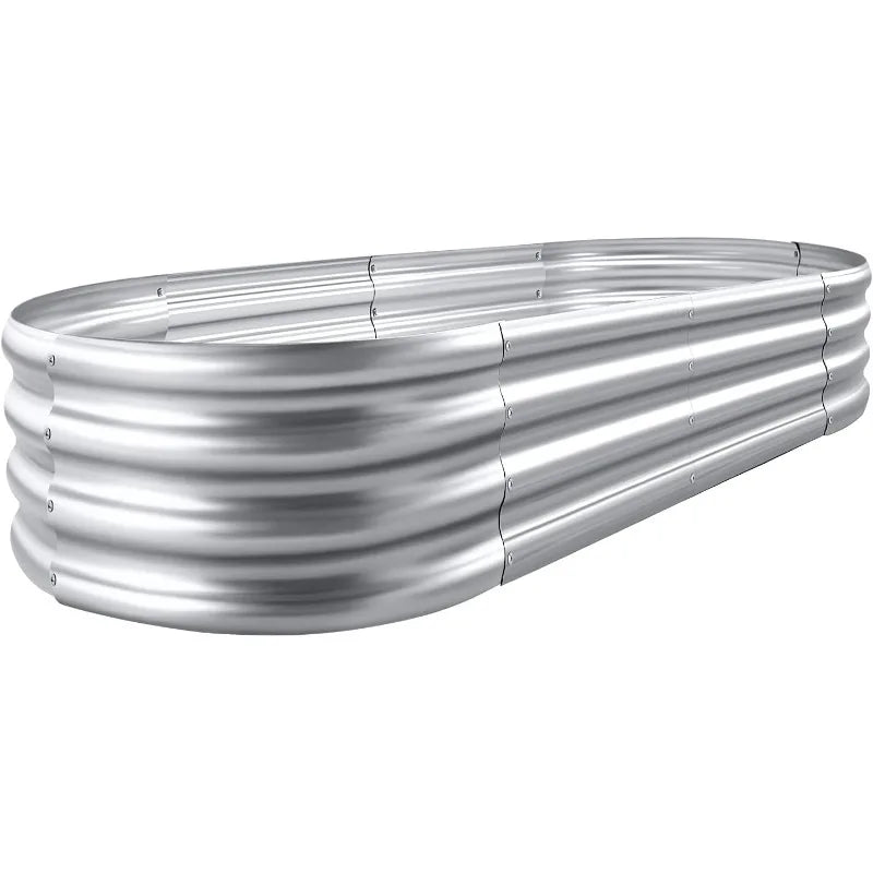 Galvanized Raised Garden Bed Kit - Large Oval Metal Planter