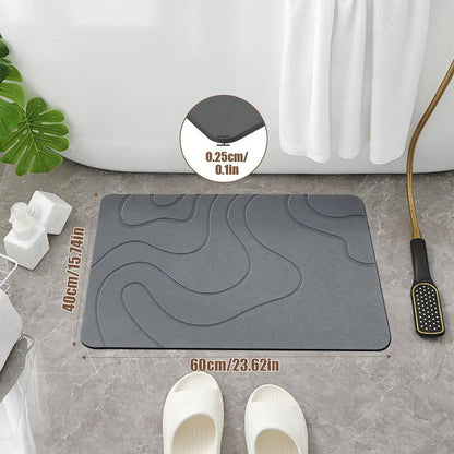 Super Absorbent Diatomite Bath Mat - Non-Slip & Easy Clean