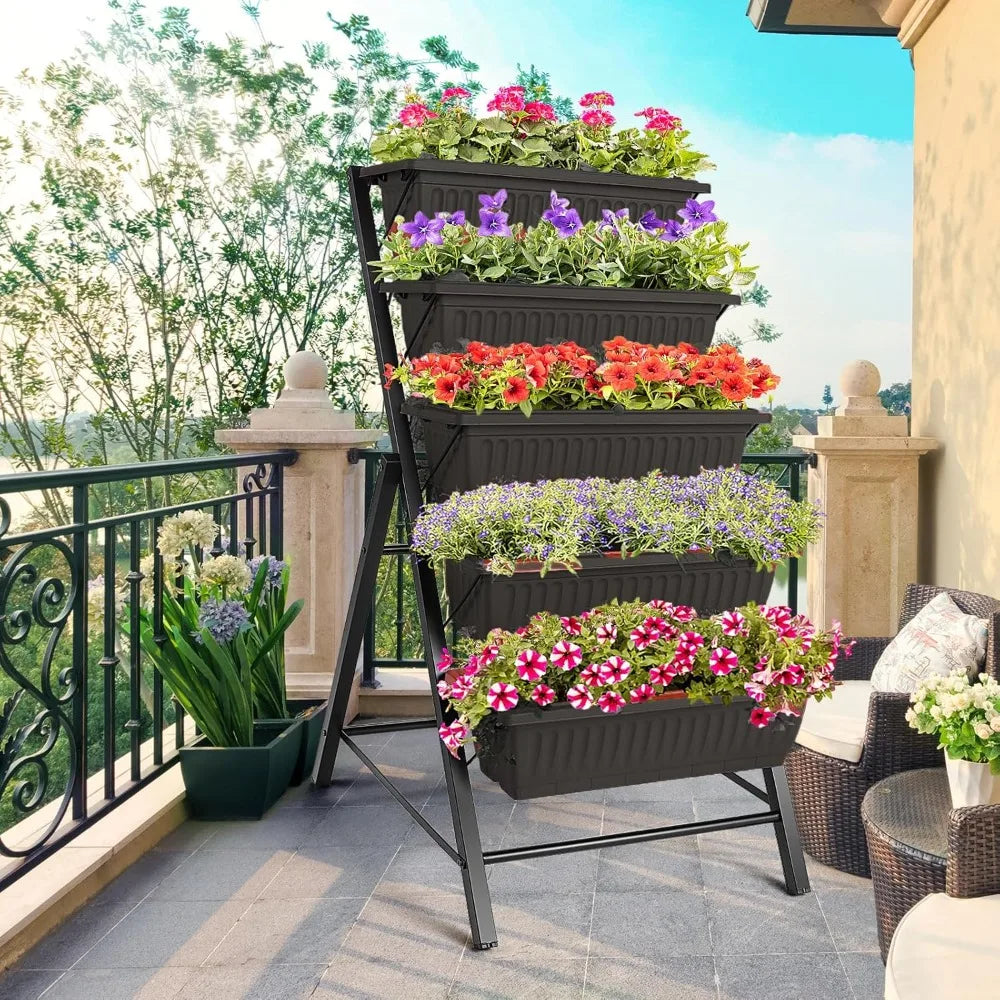 5-Tier Vertical Raised Garden Bed, Indoor Outdoor Planter Box