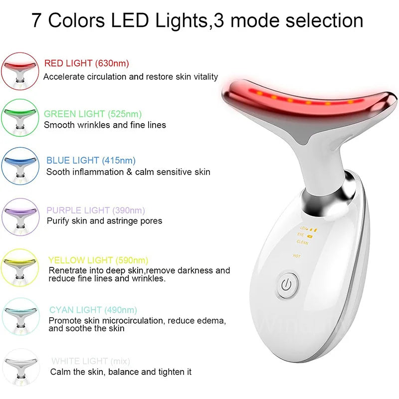 LED Facial Massager: 7 Colors for Wrinkle Reduction & Lift