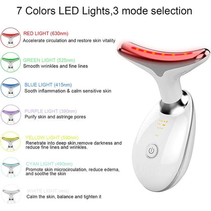 LED Facial Massager: 7 Colors for Wrinkle Reduction & Lift