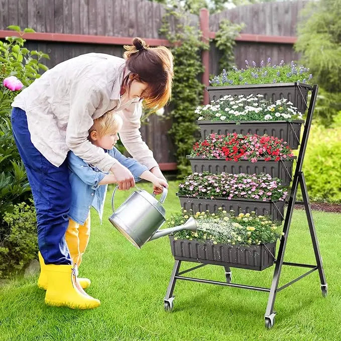 5-Tier Vertical Raised Garden Bed, Indoor Outdoor Planter Box